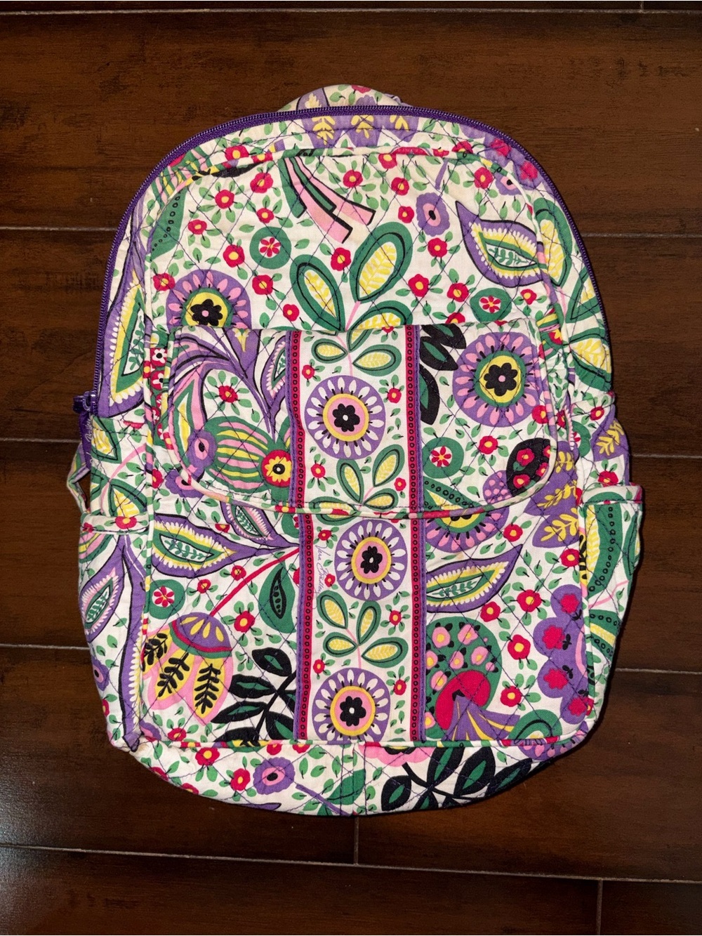 Vera Bradley Quilted Floral Pattern Small Backpack